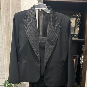 Women’s JS Collections Formal Tuxedo Jacket and Corset - Size 14P - EUC